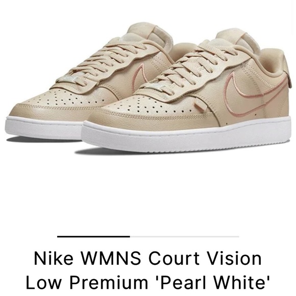 ⭐️NWOT Nike court vision low sneakers/tennis shoes in pearl white… - Picture 2 of 11